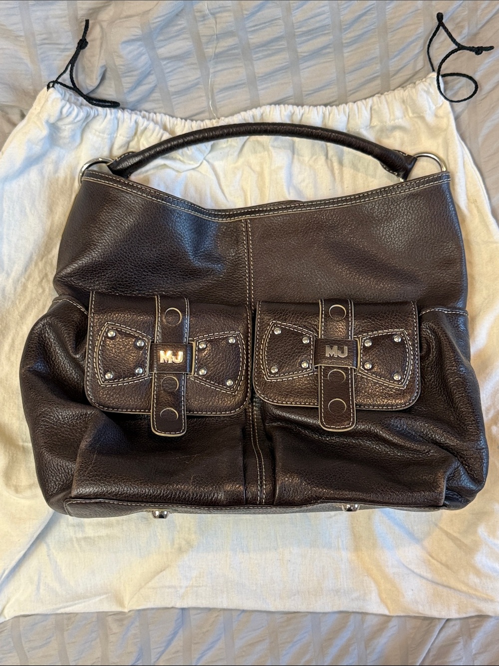Marc Jacobs Dark Brown Leather Hobo Bag